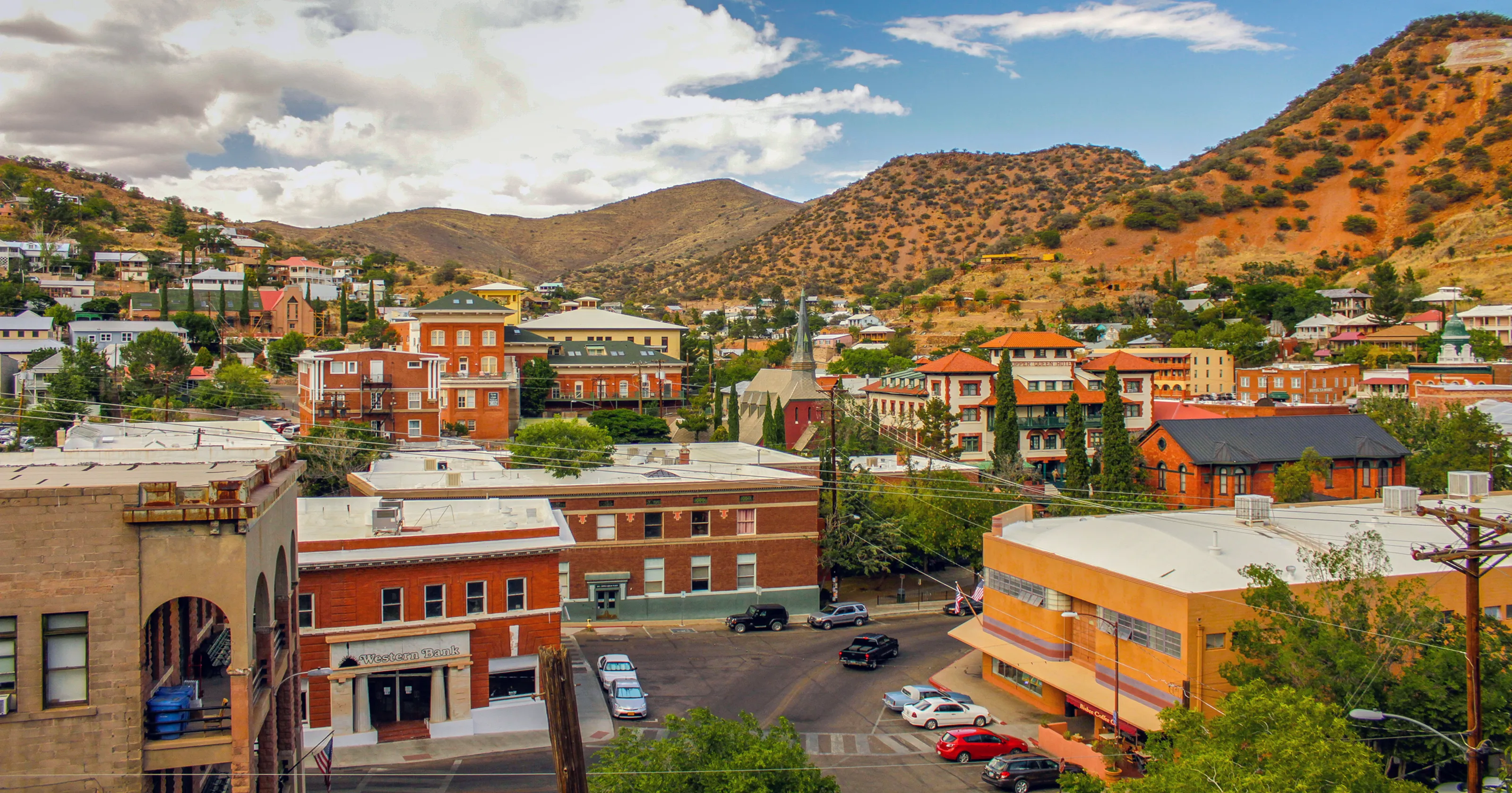 A view of the town from above.